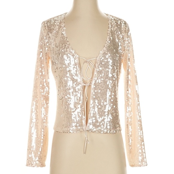 Gianni Bini Tops - 🎉HP🎉 Gianni Bini Sequin Long Sleeve Cardigan S